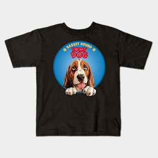 I Love my dog Basset Hound Kids T-Shirt